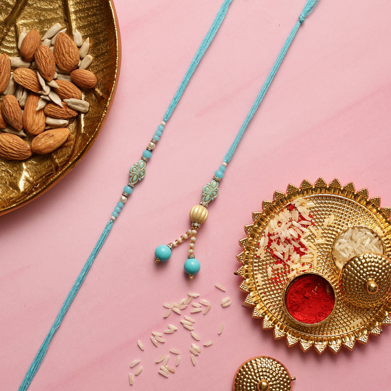 Bhaiya-Bhabhi Rakhi with Roli Chawal - Three Piece Set