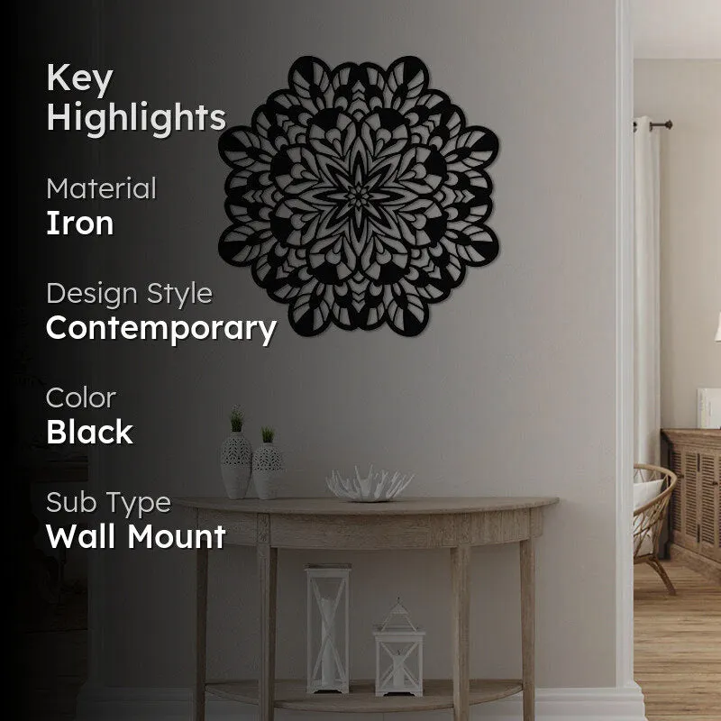 Manva Mandala Black Iron Wall Accent media 2