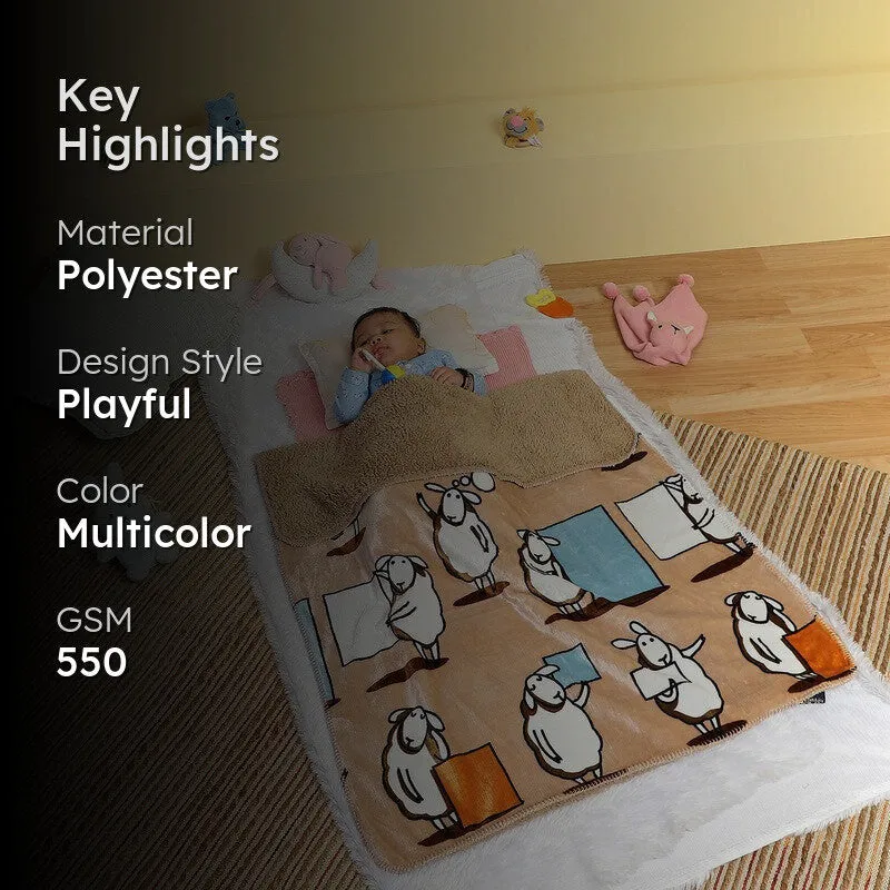 Monte Carlo Whimsical Sheep Blanket - 550 GSM media 2