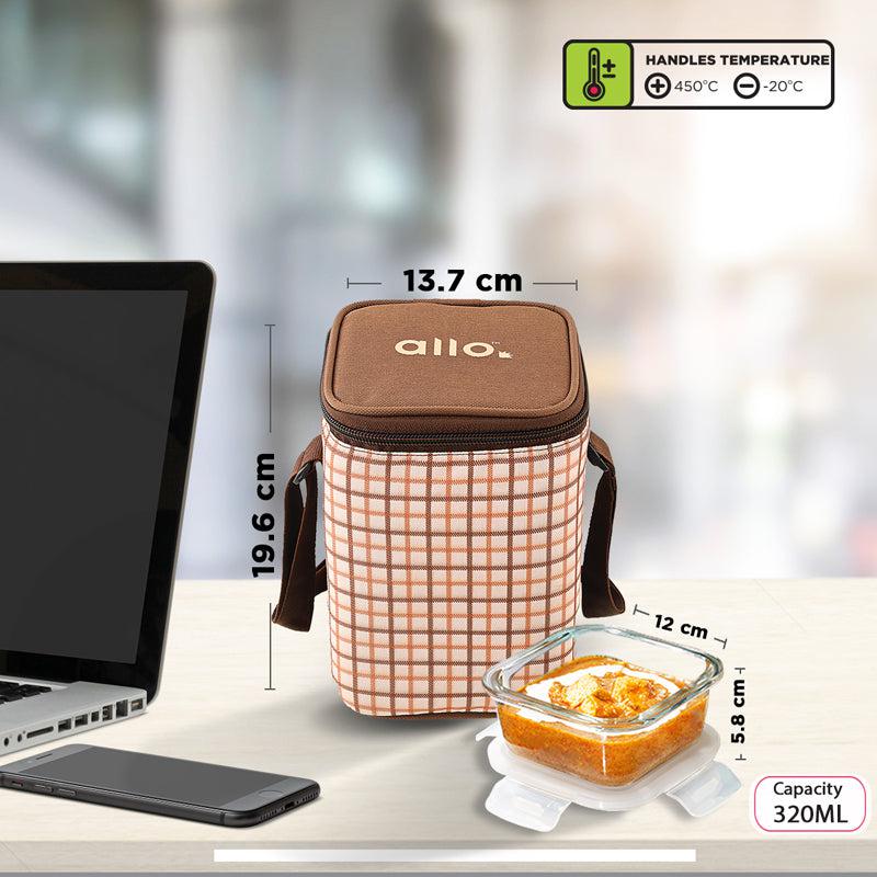 Oliva Square Glass Lunch Box With Lunch Bag (320 ML) - Four Piece Set media 7