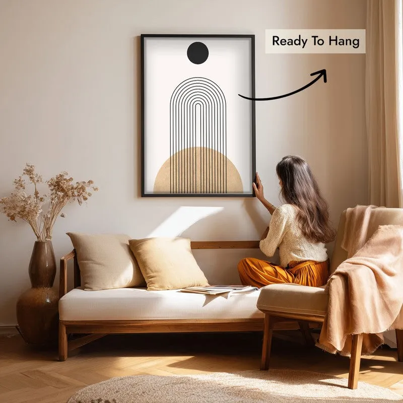 Earthy Tones Minimalist Canvas Wall Painting With Black Frame media 7