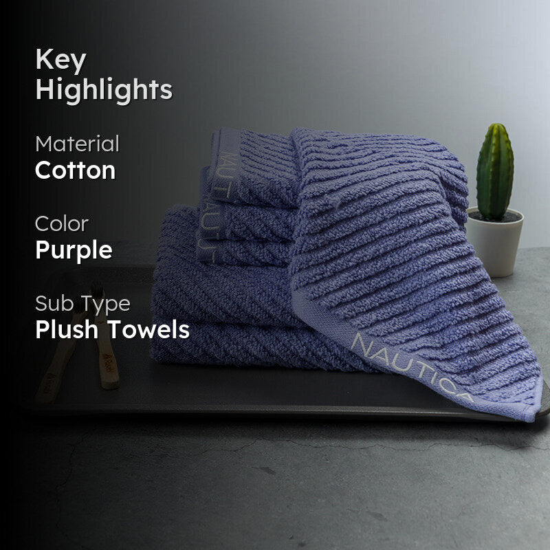 Nautica Riviera Soft Cotton Towel Set (Light Blue) - Set Of Six media 2