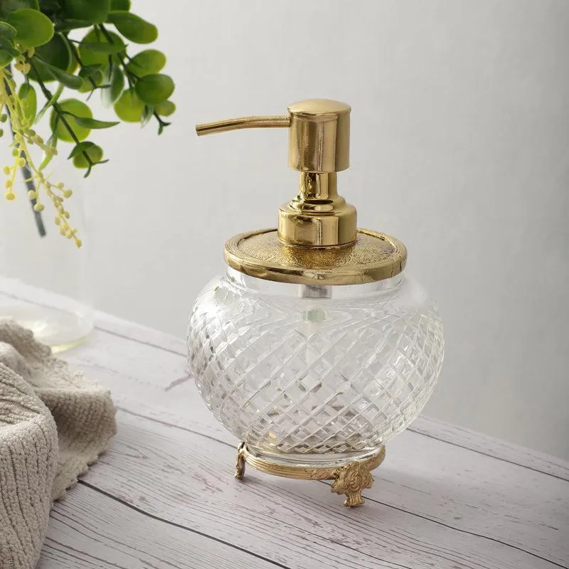 Vaira Crystal Soap Dispenser - Gold media 1