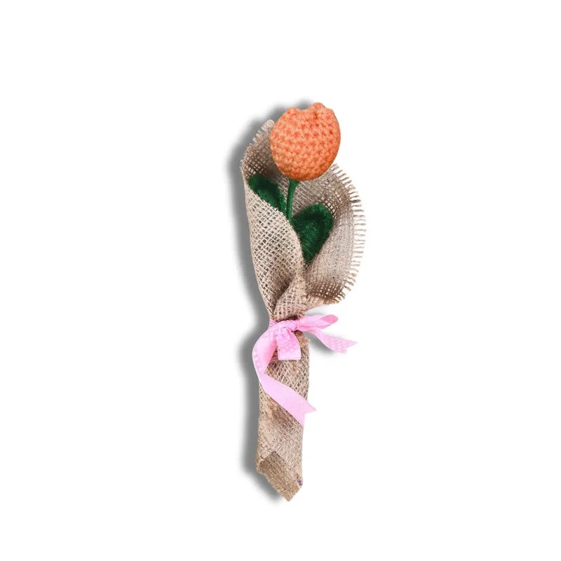 Crochet Handmade Tulip Bouquet -  Peach media 4