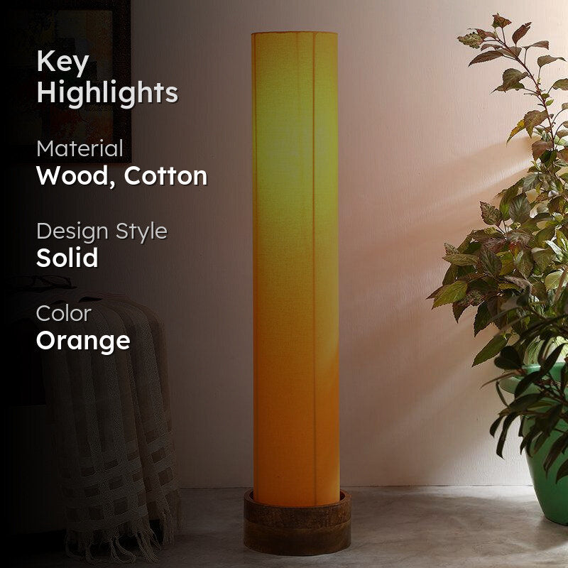 Miza Wooden Tower Floor Lamp - Yellow media 2