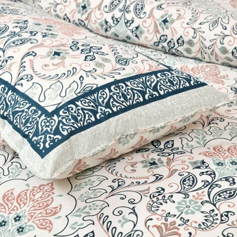 Mughal Jaali Printed Cotton Bedsheet (Blue & Beige) - 120 TC media 5