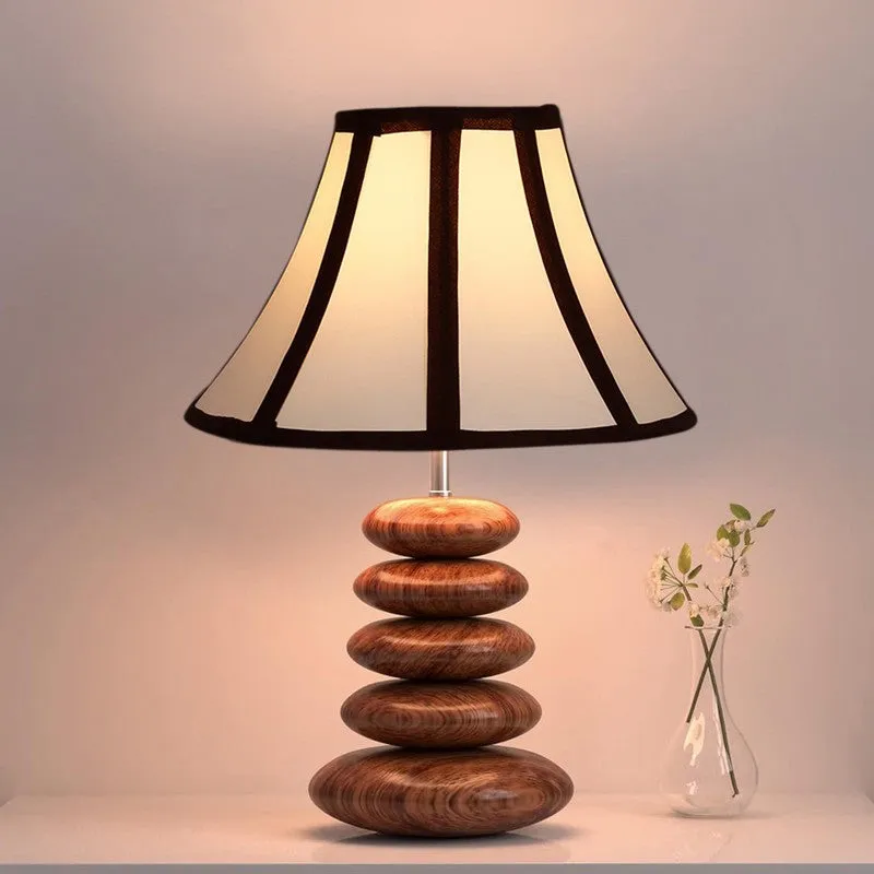Lunorix Cotton Table Lamp With Wooden Base - White media 6