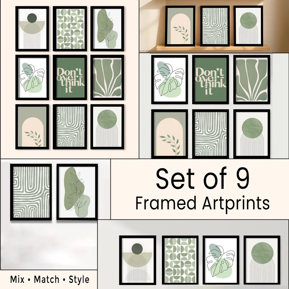 Sylva Nature Inspired Abstract Wall Art Set With Frame - Set Of Nine media 4