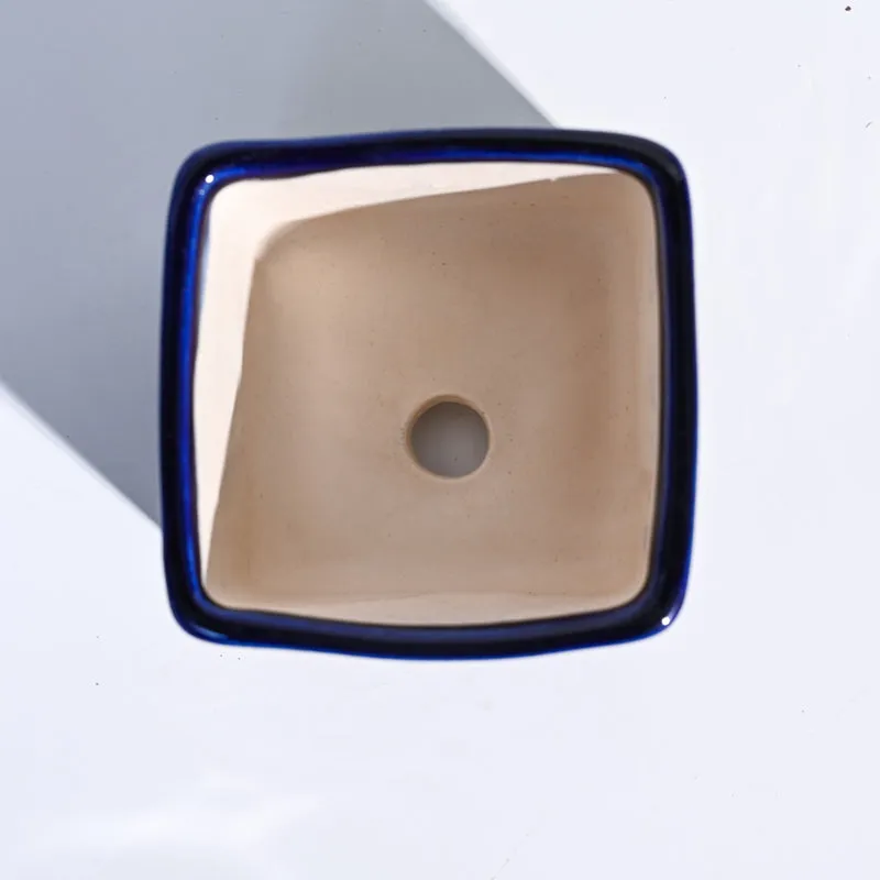 Ugaoo Square Blue Ceramic Pot media 5