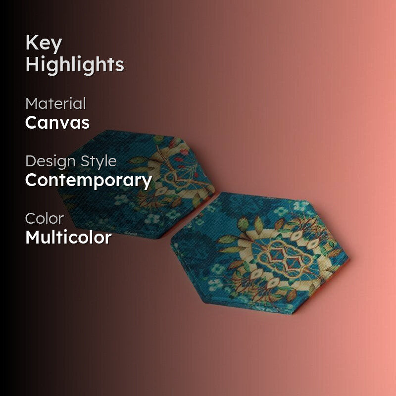 Alara Hexa Canvas Coaster - Set Of Two media 2