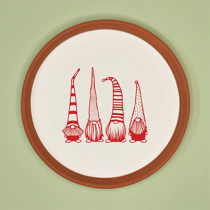 Gnome Party Terracotta Wall Plate media 4