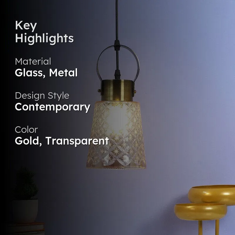 Elysian Glow Glass Ceiling Lamp media 2