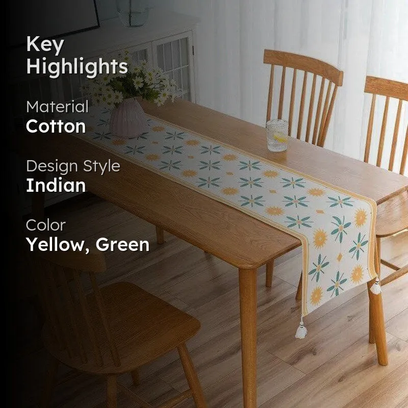 Clearra Tasseled Cotton Table Runner media 2
