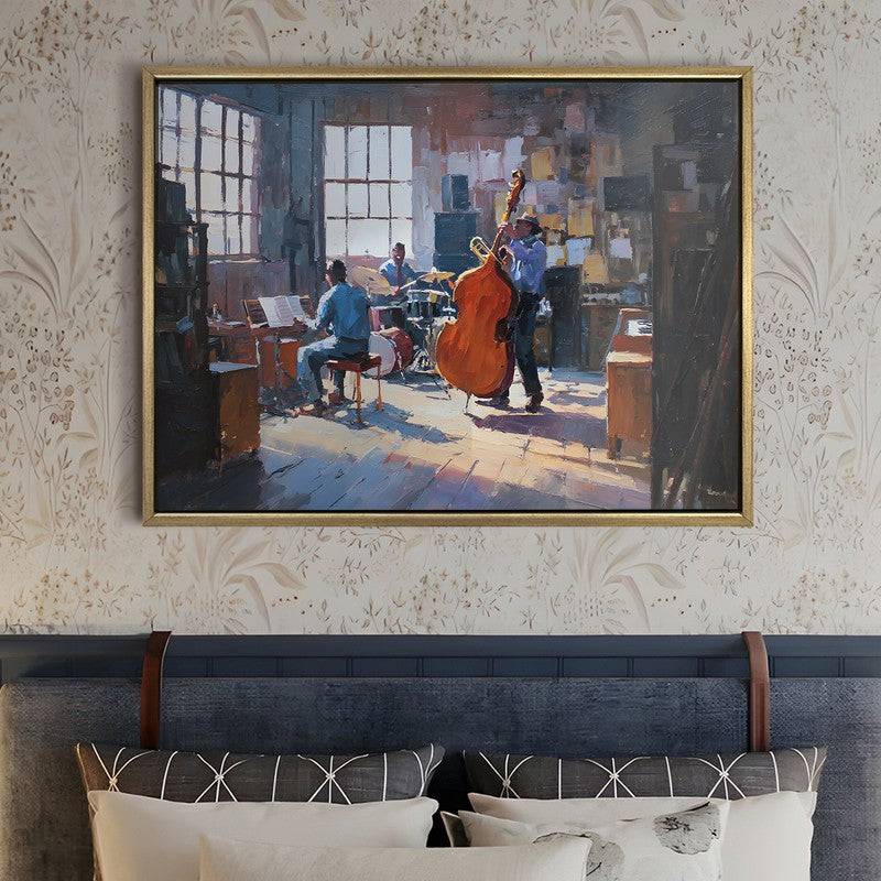Jazz Circle Canvas Wall Painting With Frame media 5