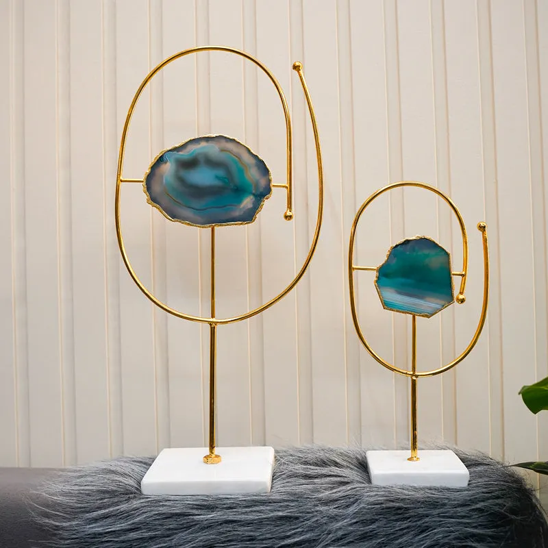 Auralith Loop Handcrafted Agate Showpiece - Set Of Two media 3