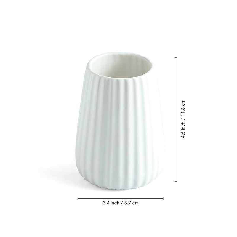 Minimalist Ribbed Ceramic Bathroom Set - Three Piece Set media 6
