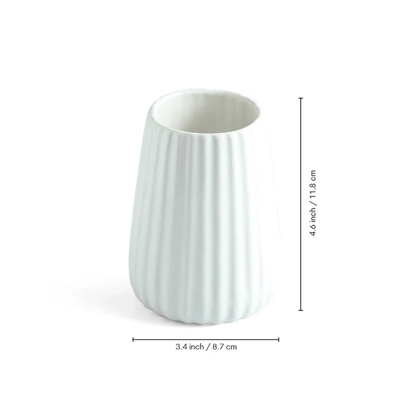 Minimalist Ribbed Ceramic Bathroom Set - Three Piece Set media 6