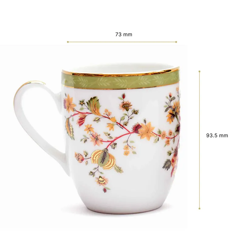 Painted 24k Gold Brushed Porcelain Coffee Mug (280 mL Each) - Set of Four media 8