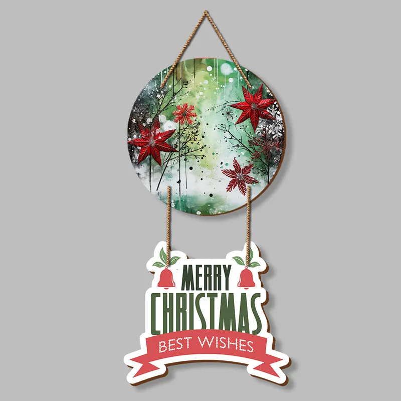 Merry Festive Frost Christmas Wood MDF Wall Hanging media 3
