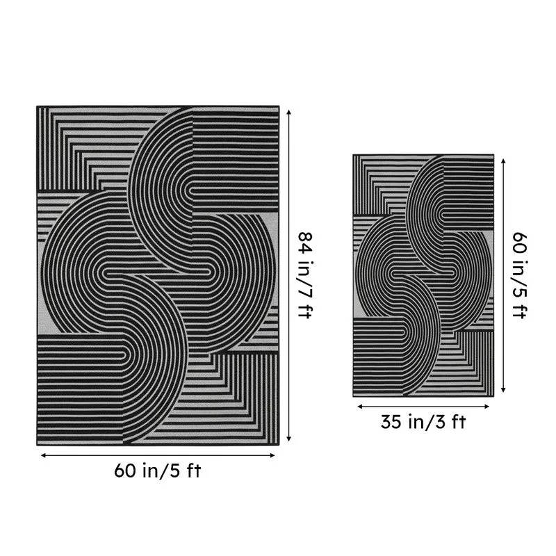 Icaria Non-Anti Skid Nylon Dhurries - Grey & Black media 6