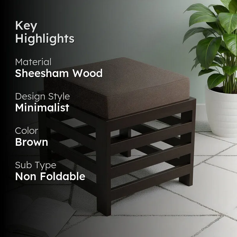 Uzeno Sheesham Wooden Bench with Stool (Brown) - Two Piece Set media 2