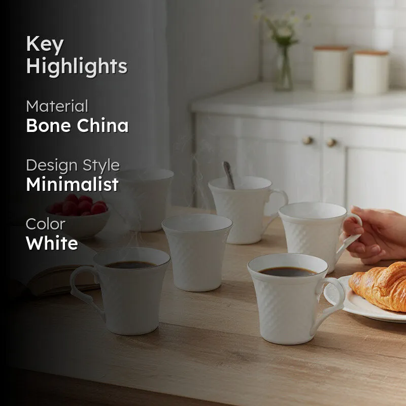 Nova Bone China Tea Cup (175 mL Each) - Set of Six media 2