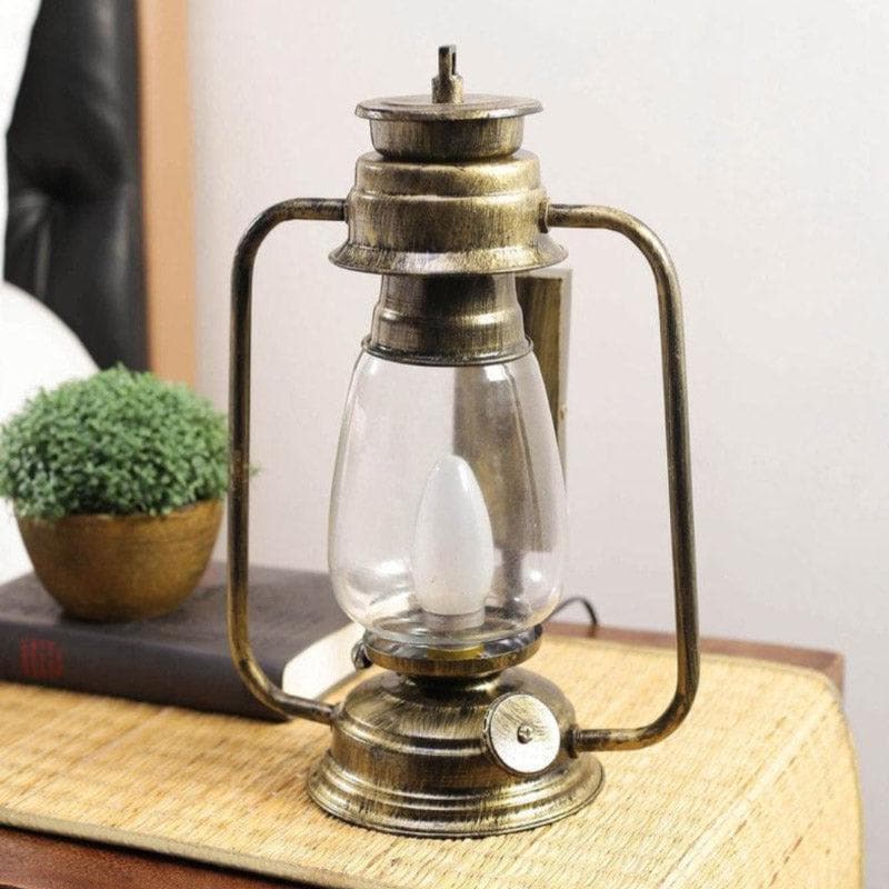 Faris Lantern Glass Table Lamp - Metallic media 3