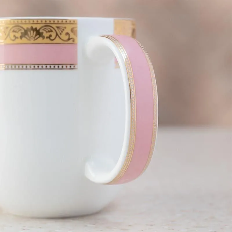 Rigva Porcelain Tea Cup (260 mL Each/Pink) - Set of Six media 5