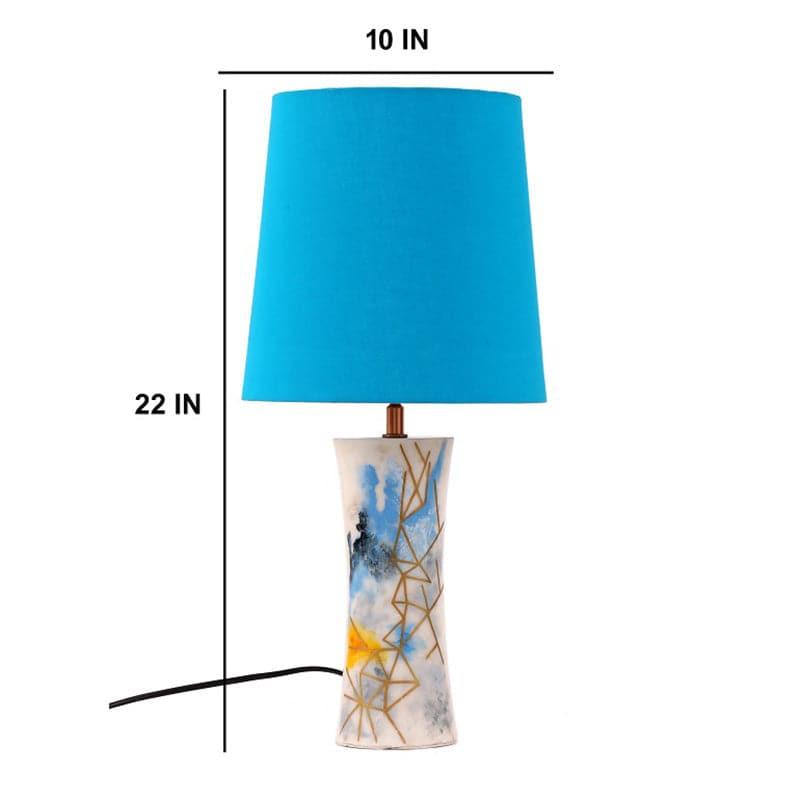 Blue Shine Right Hand Painted Ceramic Table Lamp - Multicolor media 5