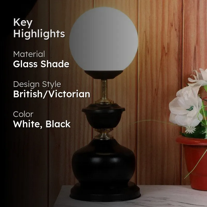 Togo Rossi Moon LED Glass Table Lamp - White,Black media 2