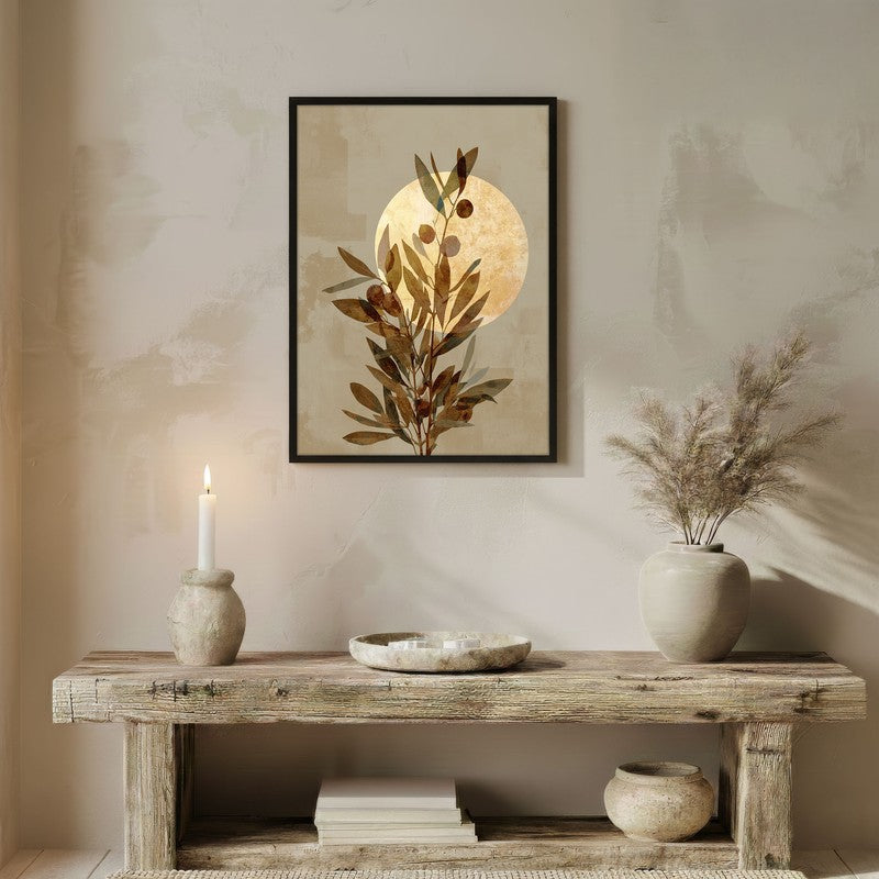 Moonlit Botanicals Archival Paper Wall Painting With Black Frame media 3