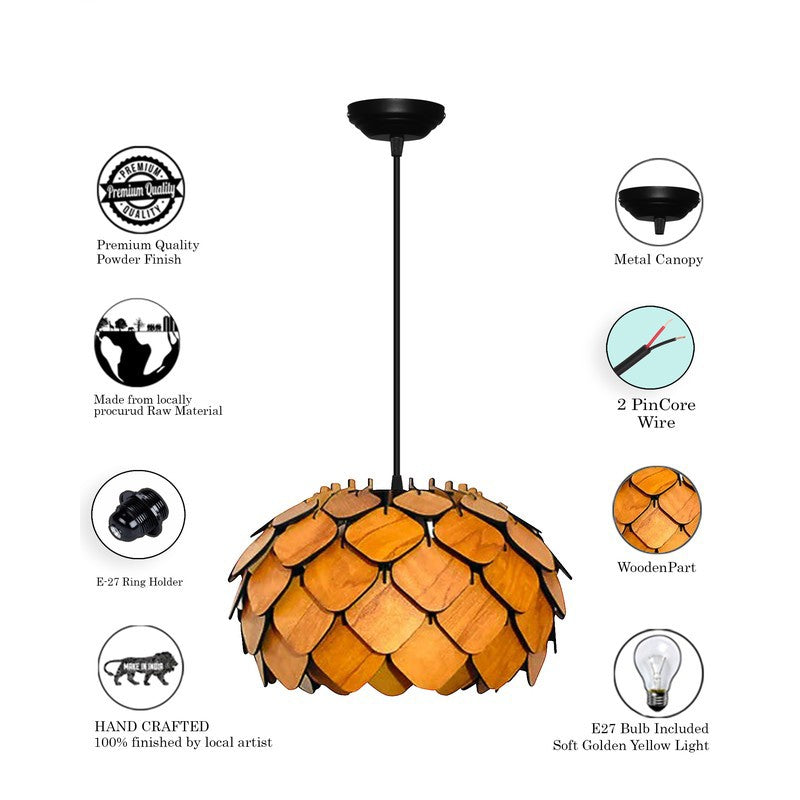 LumiSphere Wooden Ceiling Lamp - Brown media 5