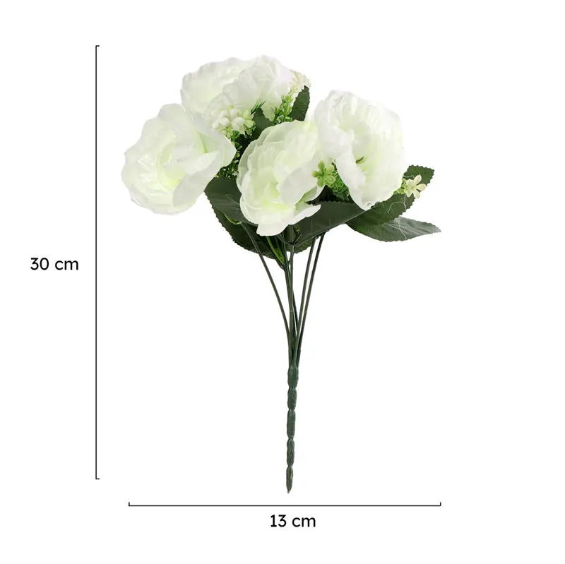 Fiora Artificial Rose (White)  Set of Two media 6