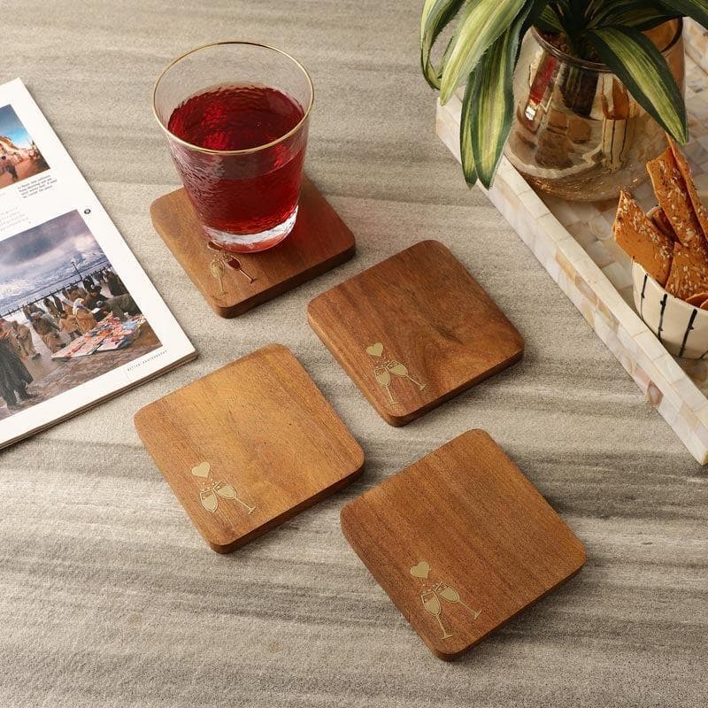 Refreshment Wooden Coaster - Set Of Four