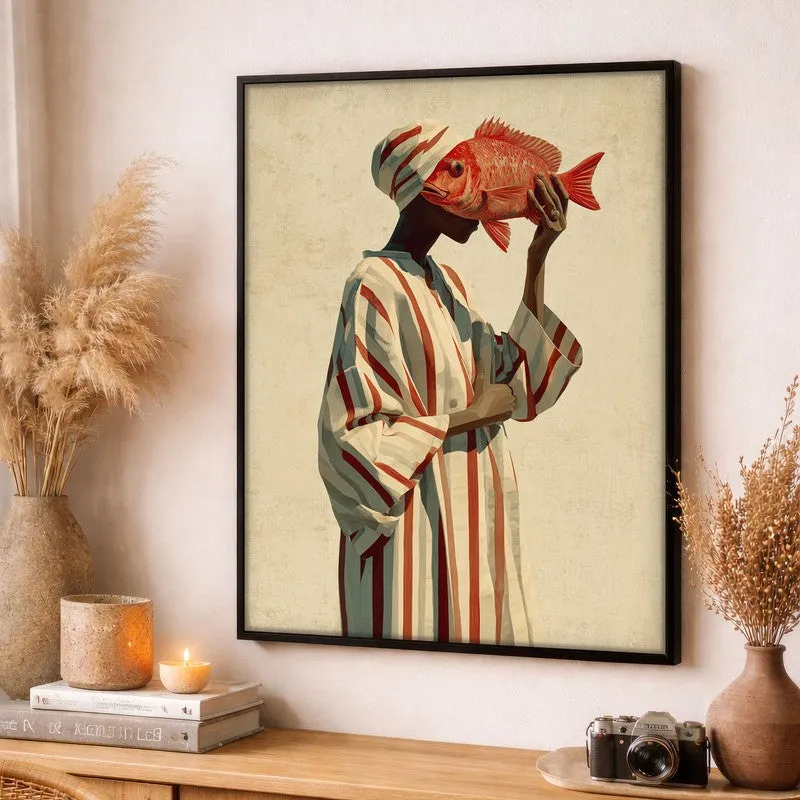 Ember Fin Canvas Wall Painting - Black Frame media 3