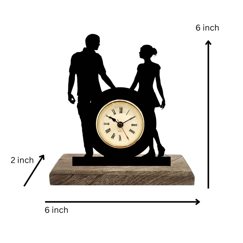 Timeless Romance Iron & Mango Wood Table Clock media 5