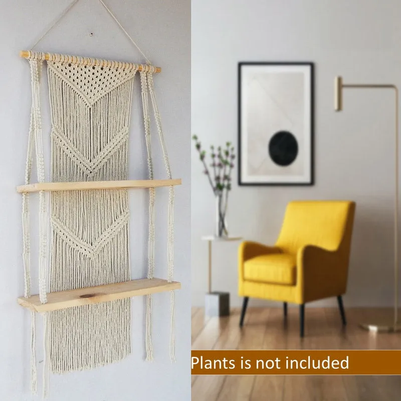 Aubri Macrame Wall Shelf media 3