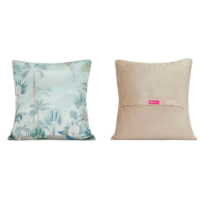 India Circus Sunlit Vistas Printed Velvet Cushion Cover - Set Of Five media 5