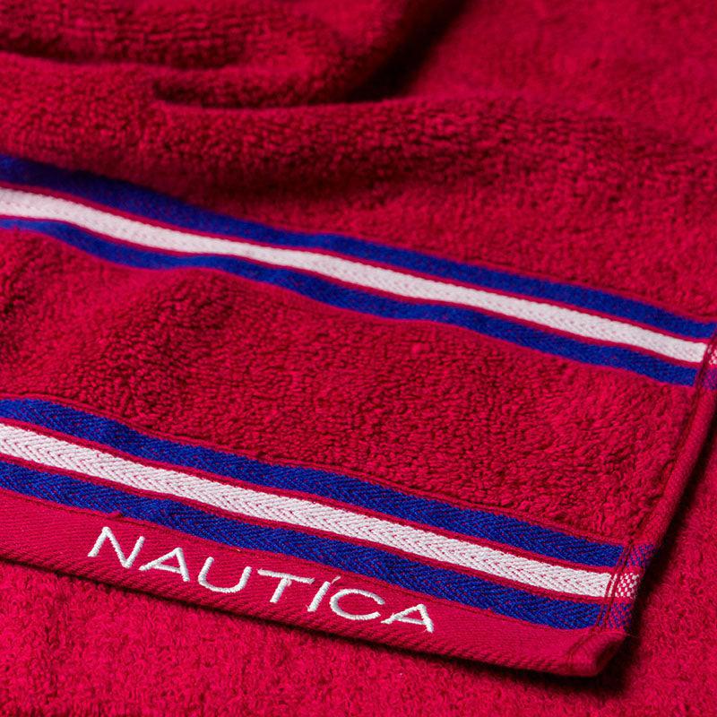 Nautica Dove Down Cotton Face Towel (Burgundy) - Set Of Eight media 6