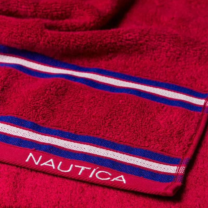 Nautica Dove Down Cotton Face Towel (Burgundy) - Set Of Eight media 6