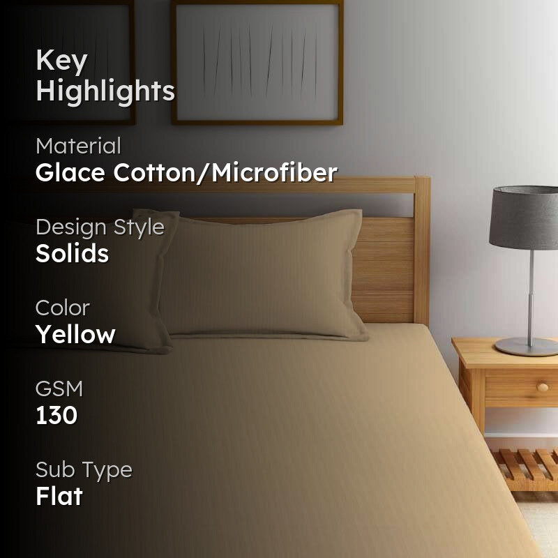 Cora Stripe Microfiber Bedsheet (Beige) - 130 GSM media 2