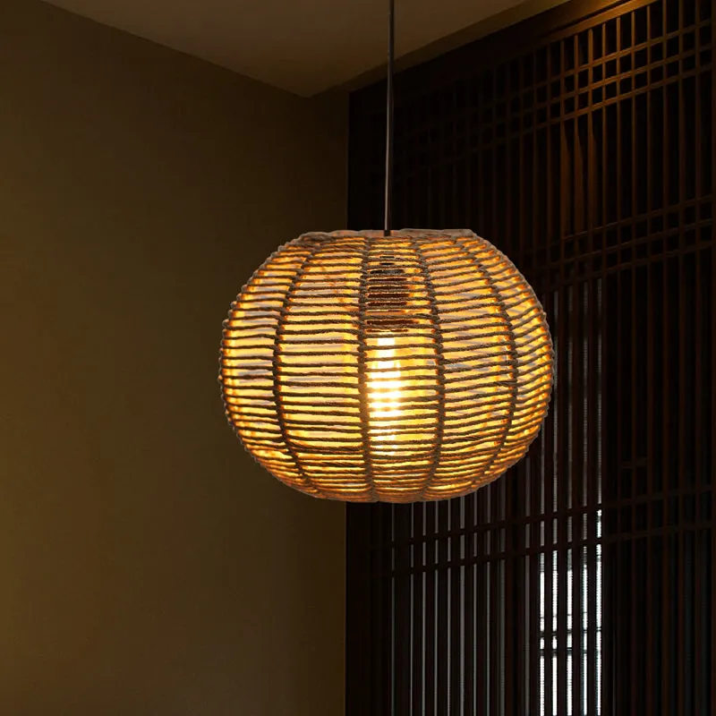 Lume Ray Rattan Ceiling Lamp media 1