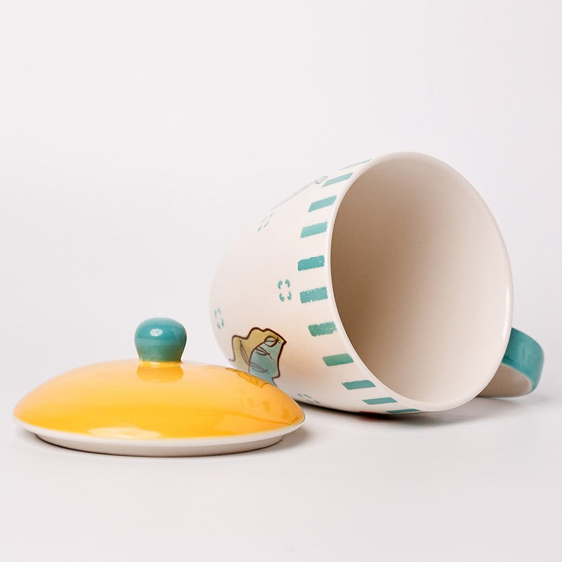 Stripe Handpainted Ceramic Coffee Mug (385 mL) media 5