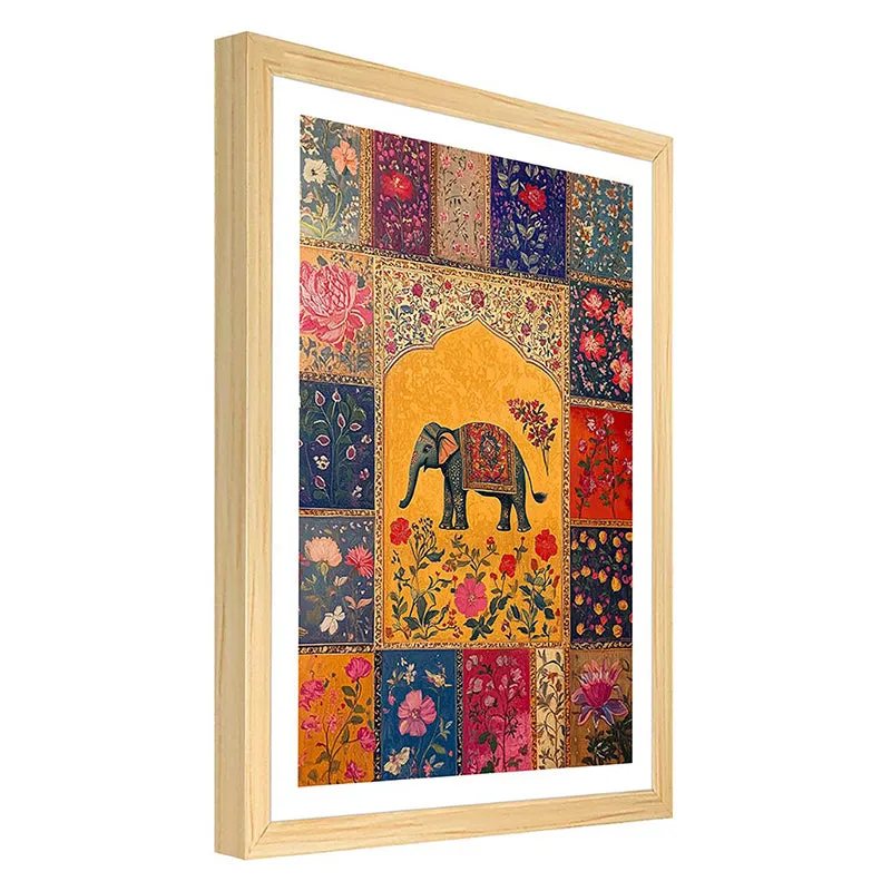 Ethnic Hastina Paper Wall Art with Wooden Frame media 3
