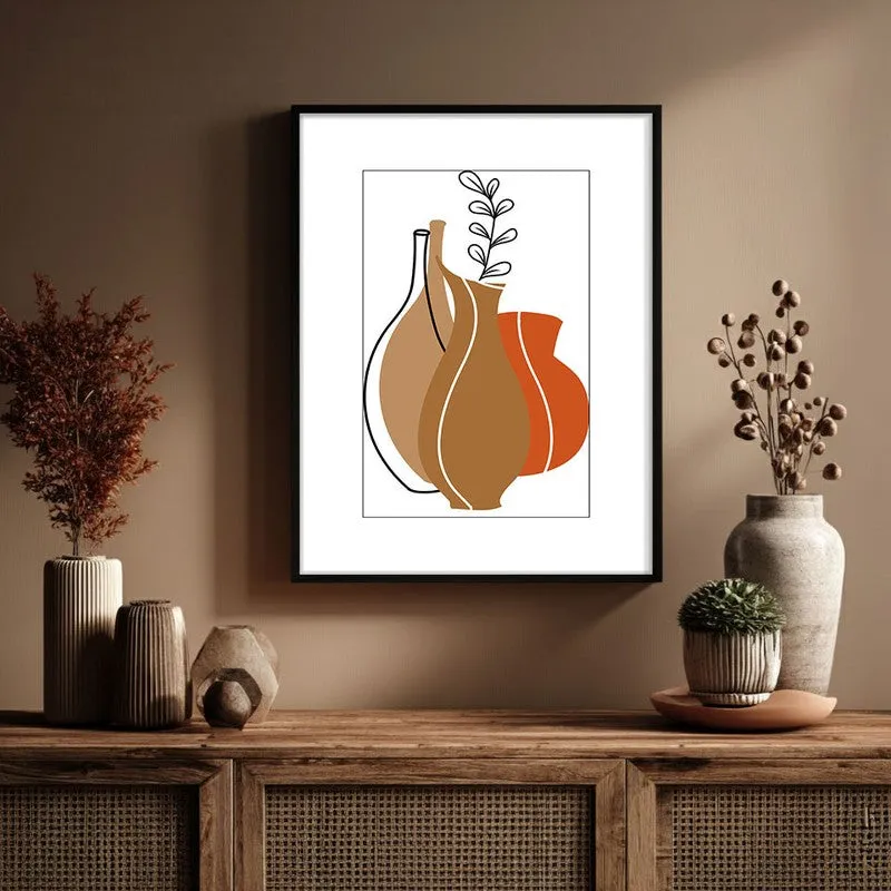 Earthen Jars Canvas Wall Painting With Black Frame media 6
