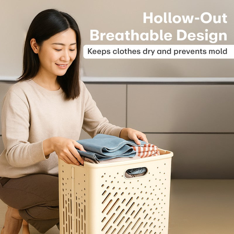 Rioware LinenMove Rolling Laundry Basket - Beige media 7