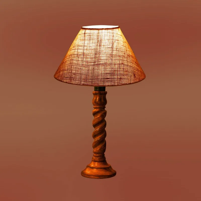 Elvane Oria Wooden Table Lamp - Beige media 7