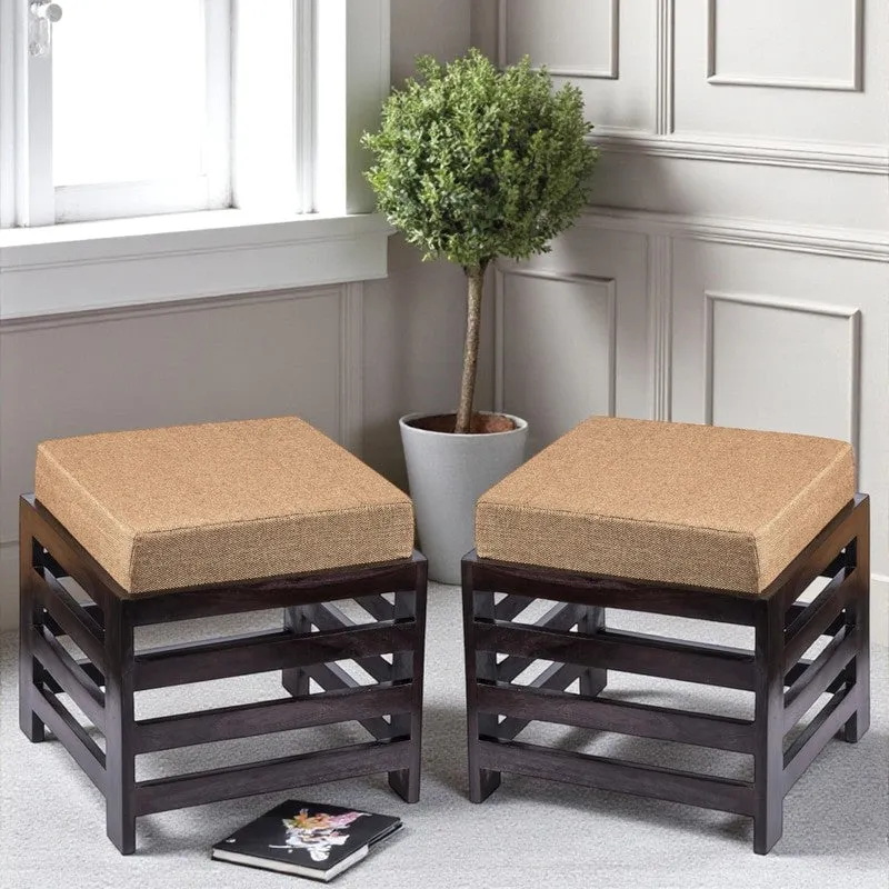 Uxaro Sheesham Wooden Bench with Cushions (Beige) - Four Piece Set media 1