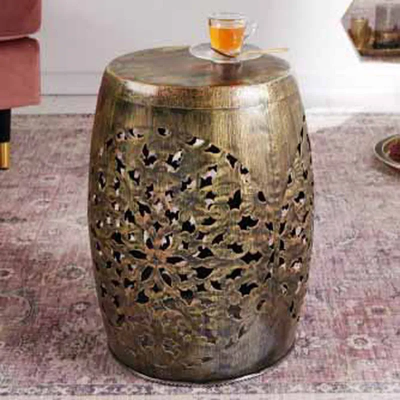 Carved Antiqua Iron Stool media 3