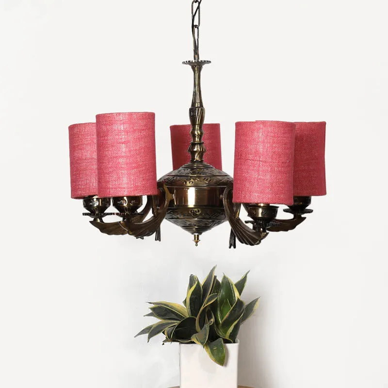 Venetian Cylindrical Golden Antique Ceiling Lamp media 2
